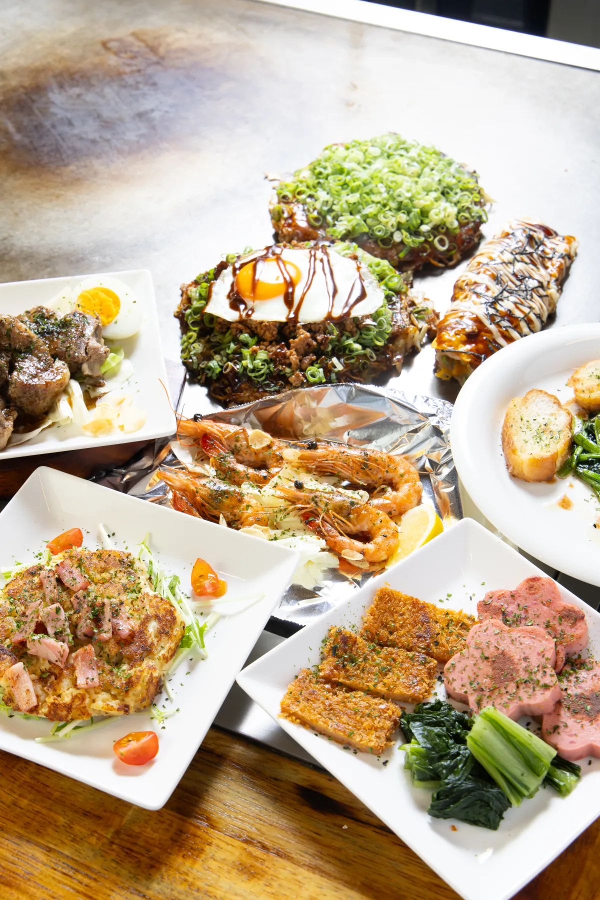 【120分飲放付★】ボリューム◎ステーキ/うに-海鮮3種お好み焼きも含む全10品 5,000円コース